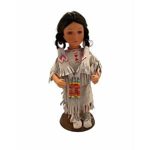 Vintage Dynasty Doll Collection Porcelain Native American Doll Signed and Number